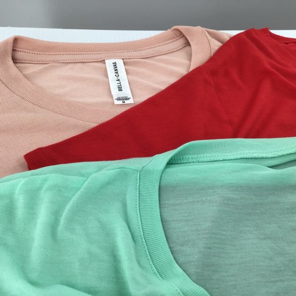 - Bella Canvas -3-  Poly-Viscose New, Large Tee's, Red/Mauve/Mint, … - Picture 3 of 11